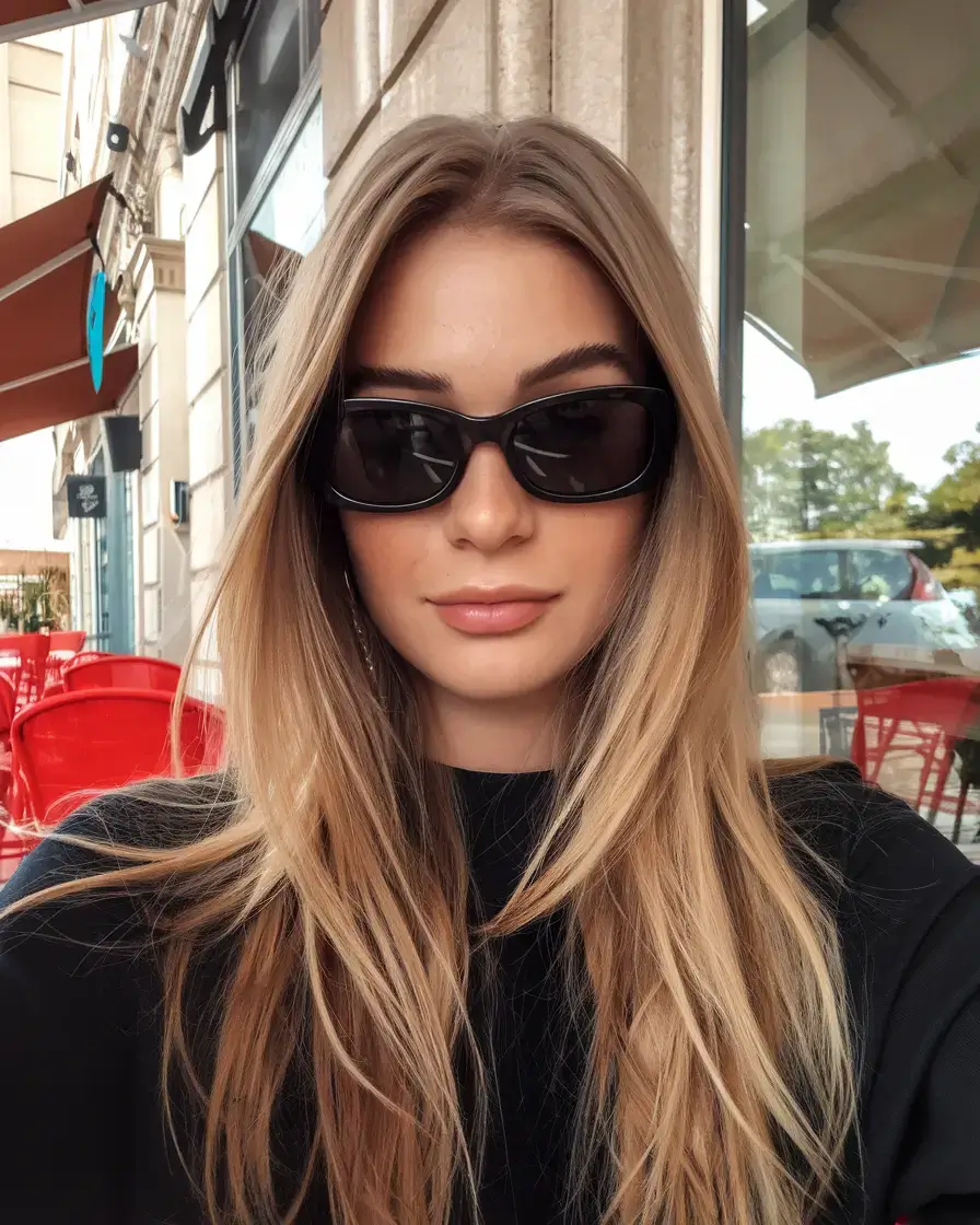 girl haircut summer ideas 2025 Long Layers with Soft Blonde Balayage