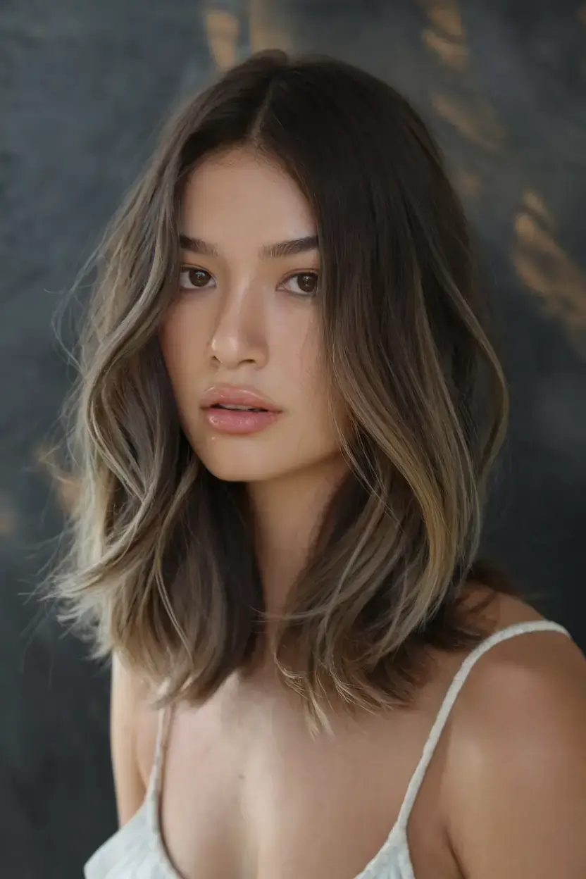 girl haircut summer ideas 2025 Mid-Length Layers with Dimensional Balayage