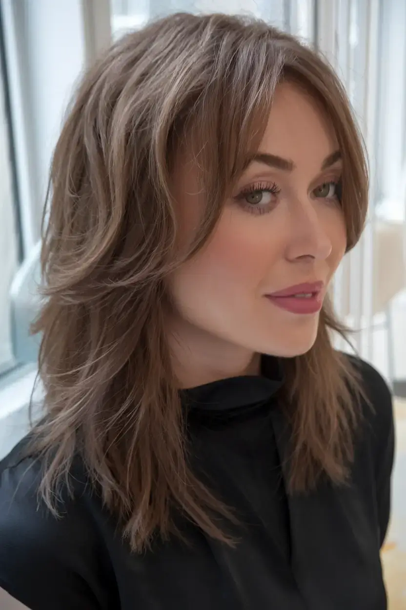 girl haircut summer ideas 2025 Feathered Layers with Soft Face Framing