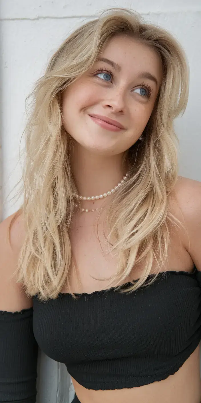 girl haircut summer ideas 2025 Blonde Layers with Sunkissed Movement