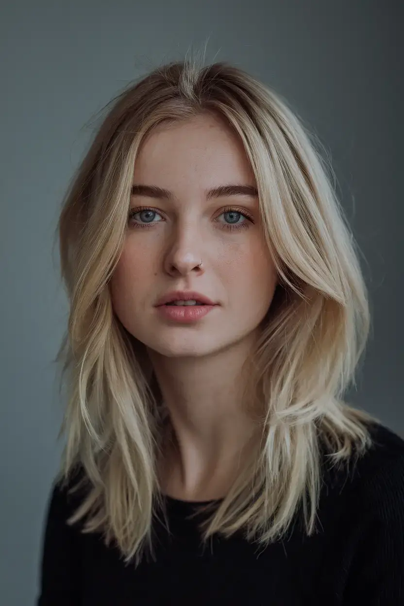 girl haircut summer ideas 2025 Choppy Layers with a Blonde Pop