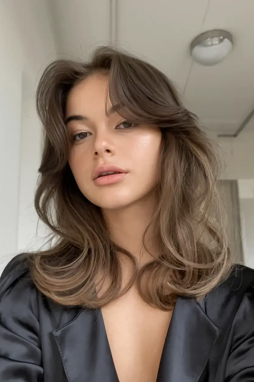 girl haircut summer ideas 2025 Blowout Layers with Flipped Ends