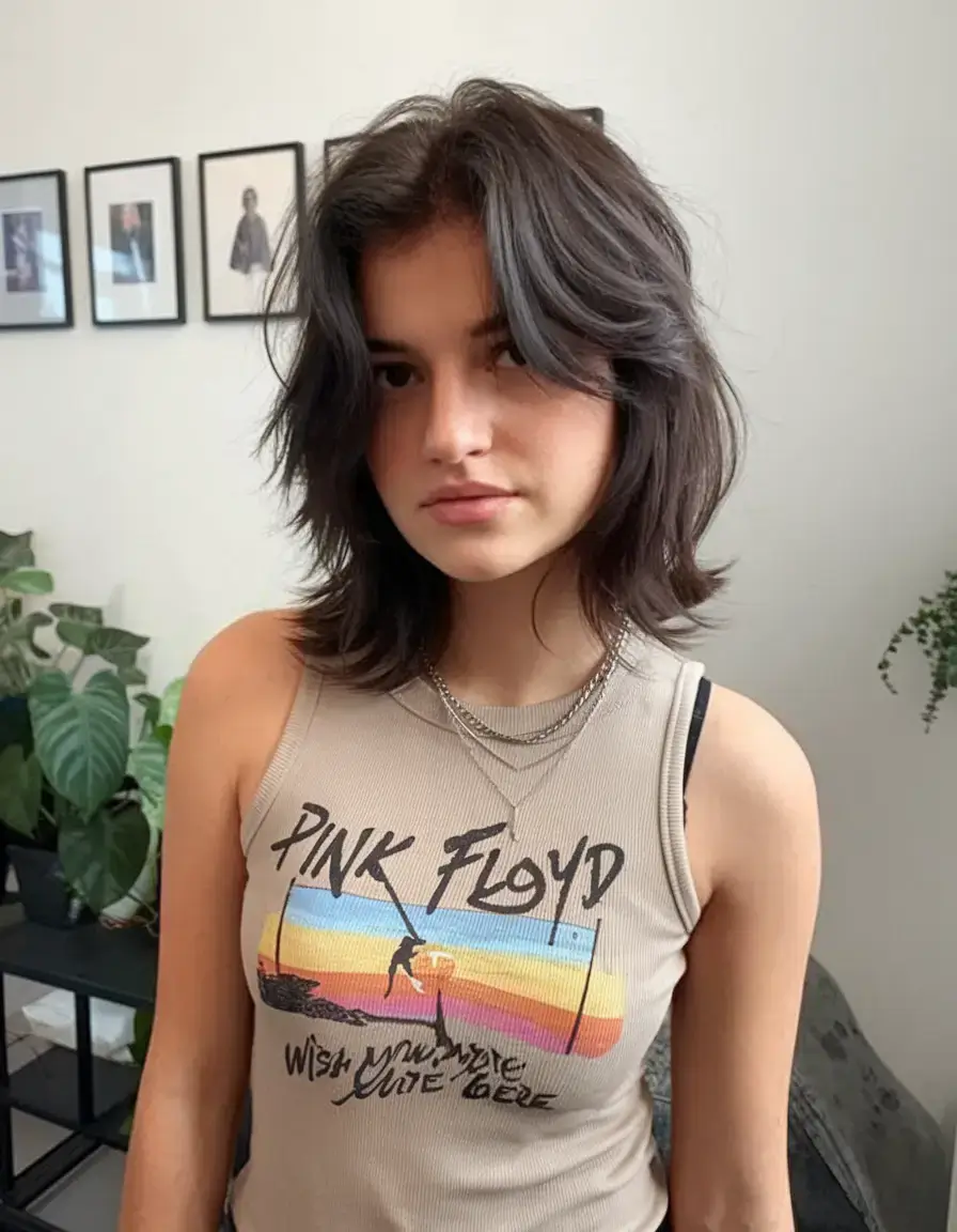 shaggy haircut summer ideas 2025 Medium Layered Shag with Flipped Ends