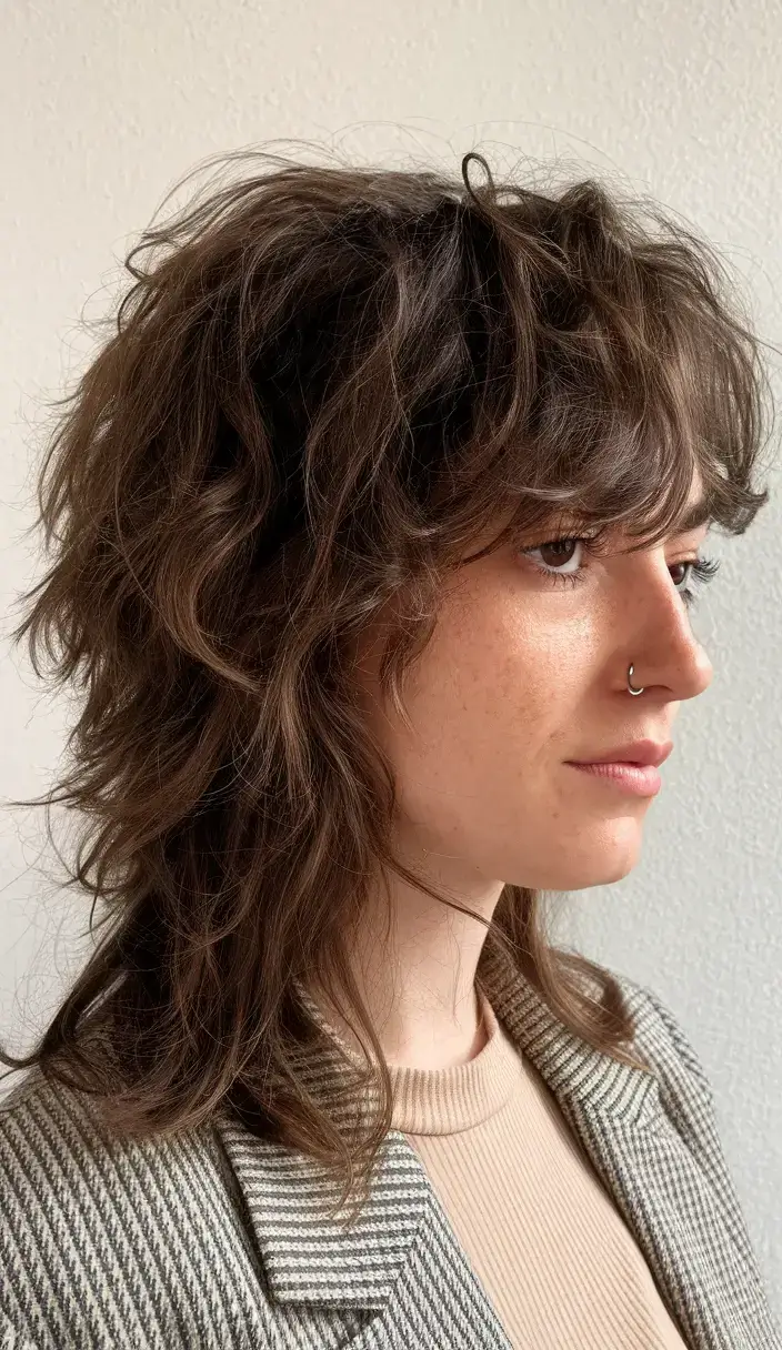shaggy haircut summer ideas 2025 Curly Rock-Inspired Shag with Volume