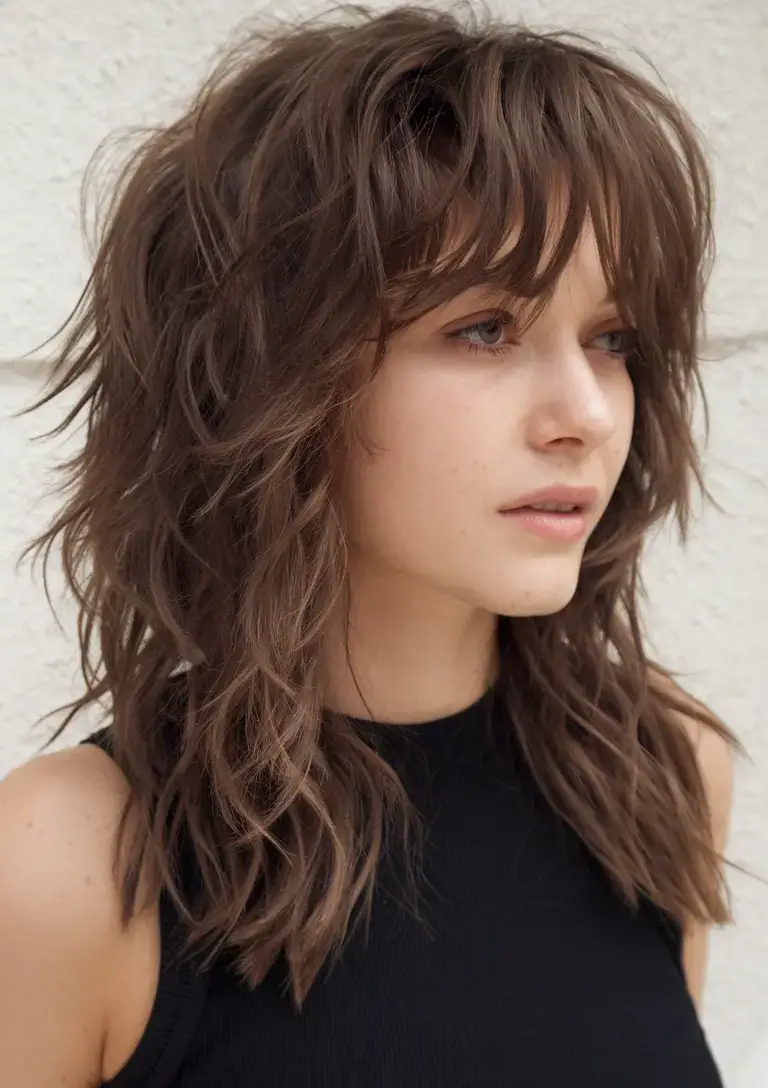 shaggy haircut summer ideas 2025 Layered Shag with Defined Ends