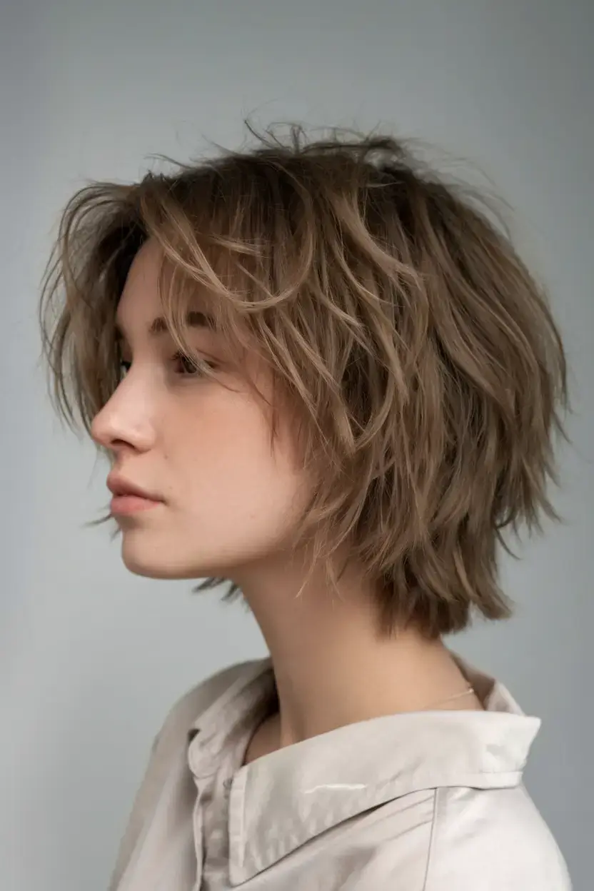 shaggy haircut summer ideas 2025 Soft Shag Bob with Root Volume
