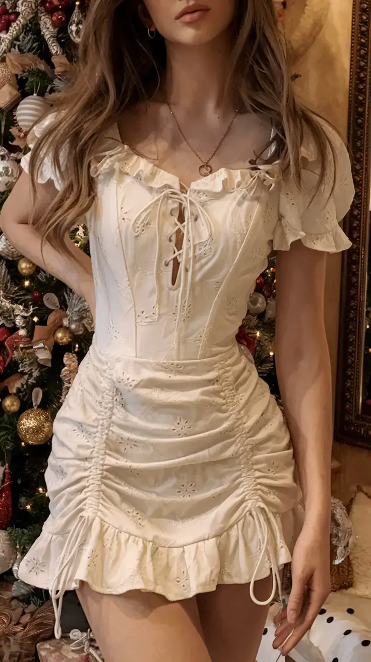 summer 2025 birthday outfit ideas Ruffled Corset Dress with Prairie Romance