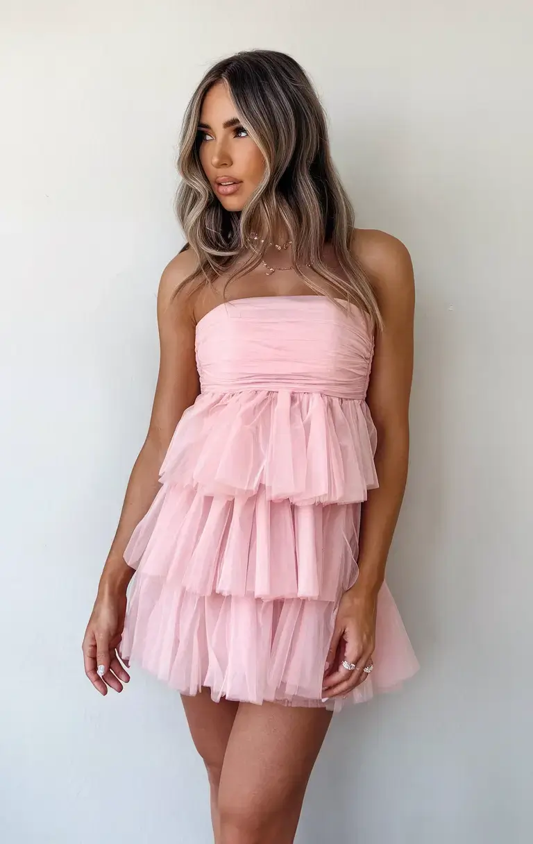 summer 2025 birthday outfit ideas Pink Tulle Mini for the Ultimate Sweetheart Moment