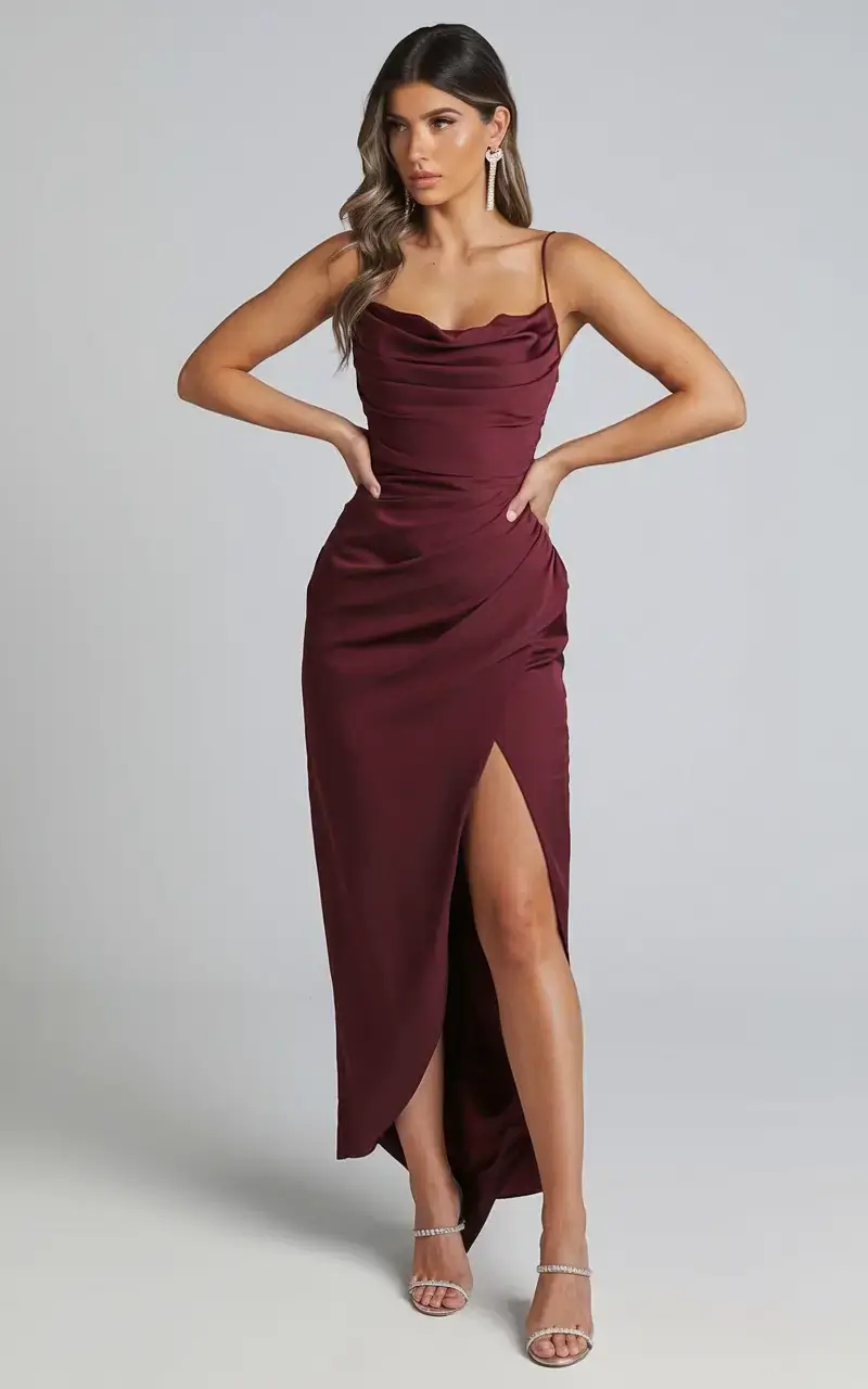 summer 2025 birthday outfit ideas Elegant & Effortless in Burgundy Satin