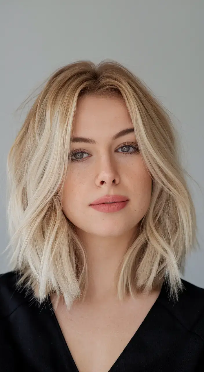 summer bob hairstyles 2025 Blonde Shaggy Bob with Feathered Ends