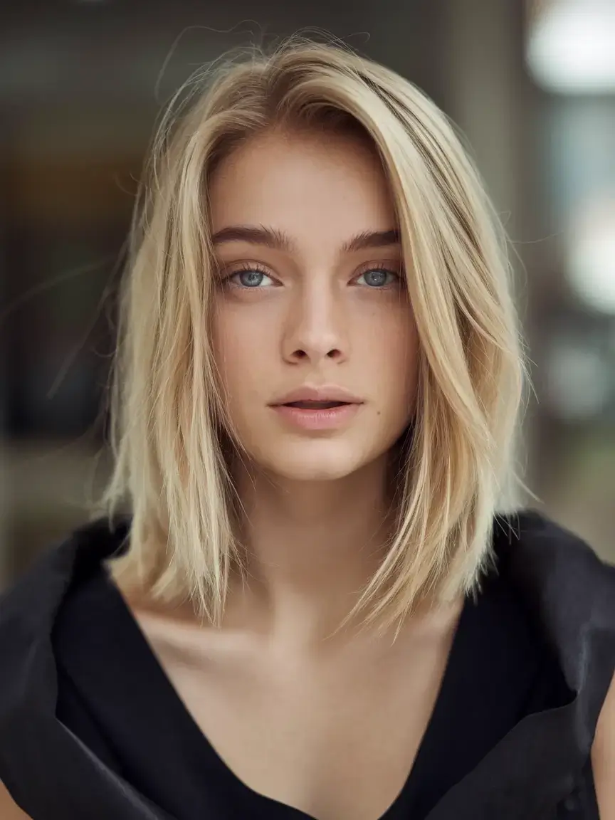 summer bob hairstyles 2025 Airy Blonde Bob with Flipped Ends