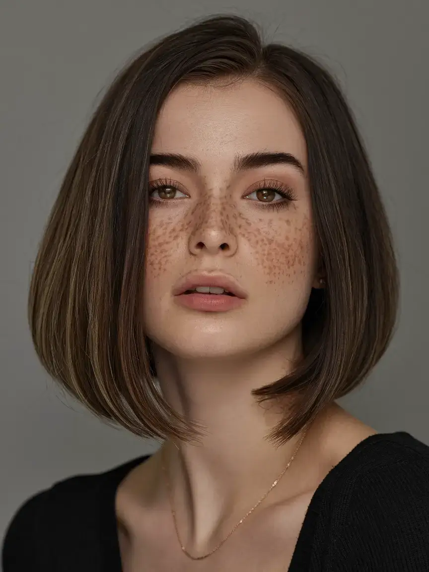 summer bob hairstyles 2025 Classic A-Line Bob with Soft Contrast