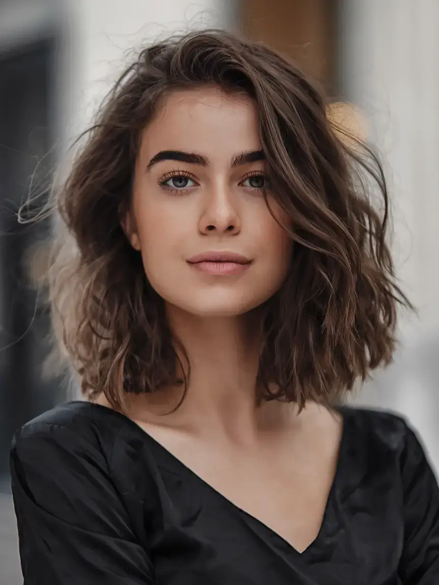 summer bob hairstyles 2025 Textured Brunette Bob with Defined Layers