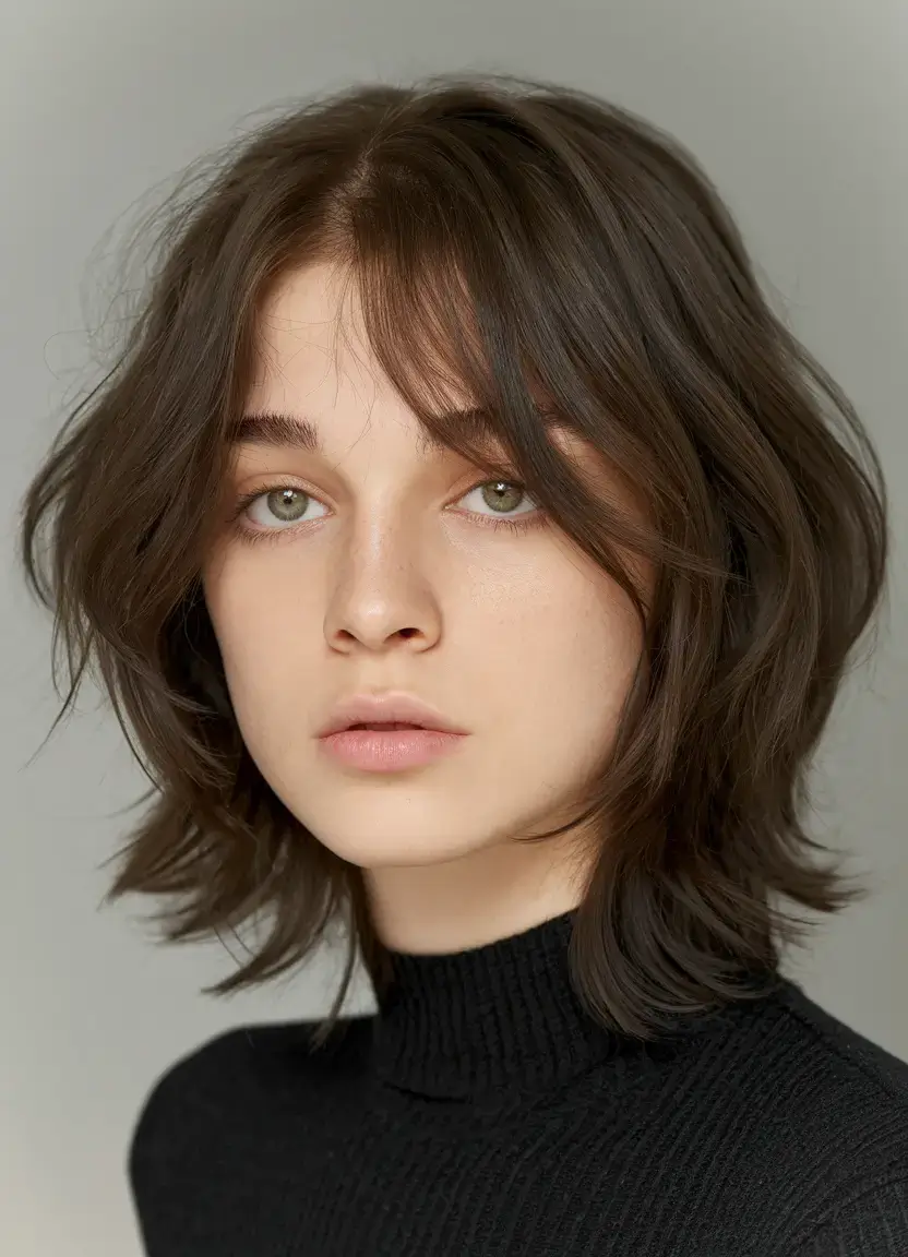 summer bob hairstyles 2025 Shag-Inspired Bob with Piecey Fringe