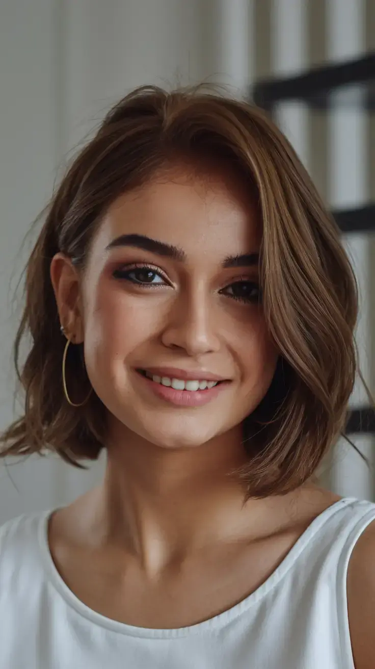 summer bob hairstyles 2025 Textured Bob with Side Part and Subtle Shine