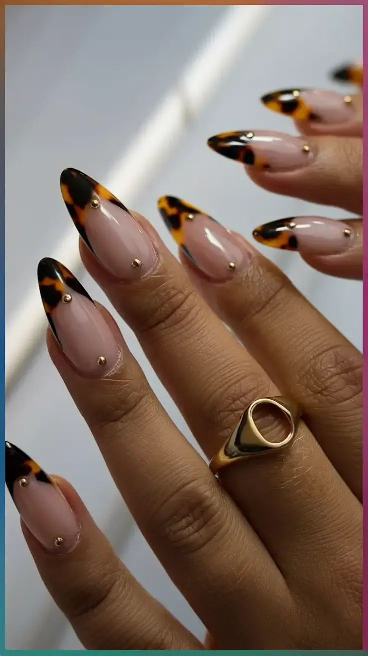 Beach tropical vacation nails ideas 2025 Safari French Tips