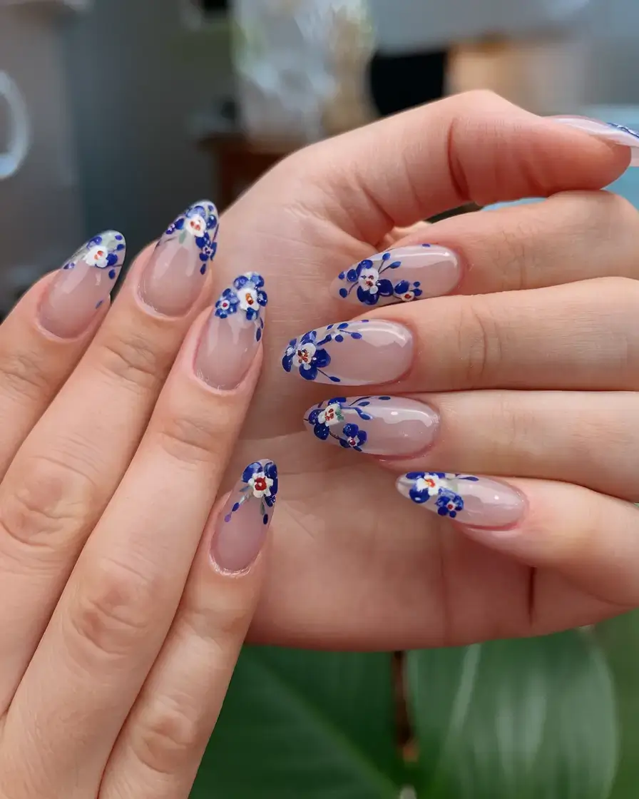 Beach tropical vacation nails ideas 2025 Indigo Island Bloom