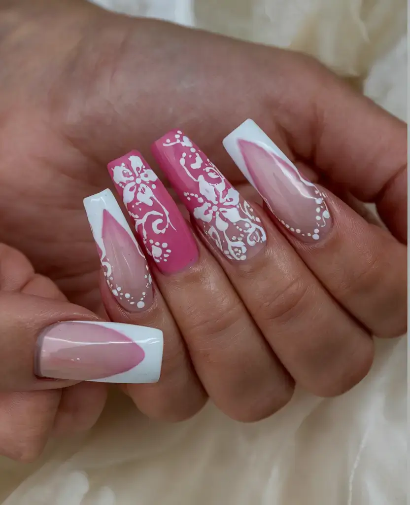 Beach tropical vacation nails ideas 2025 French Garden Revival