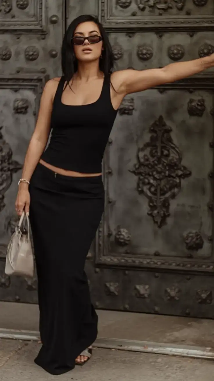 basic outfit ideas for the summer of 2025 All Black Everything, but Make It Flow