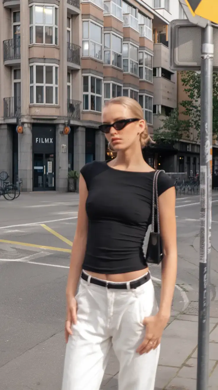 basic outfit ideas for the summer of 2025 The Sleek & Strong Black-and-White Formula