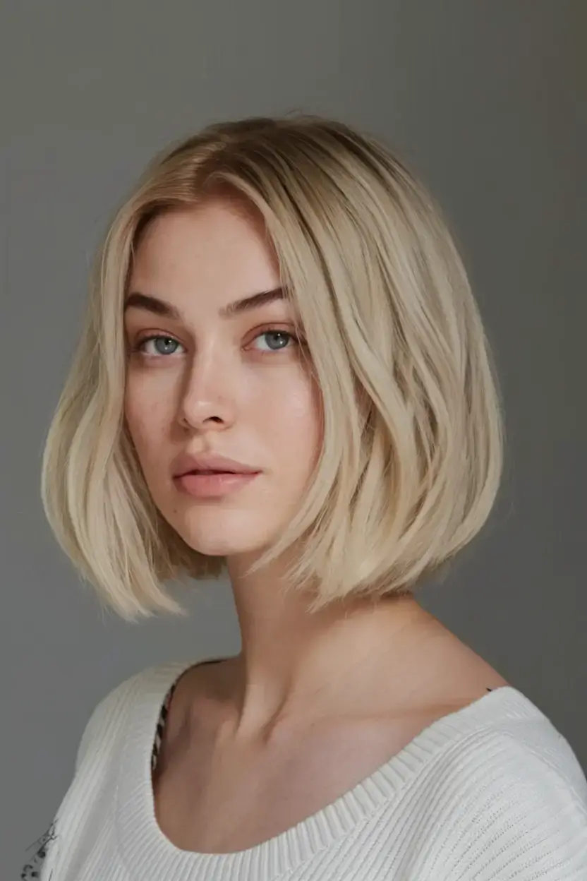 bob haircuts summer ideas 2025 Polished Ice Cream Blonde Bob