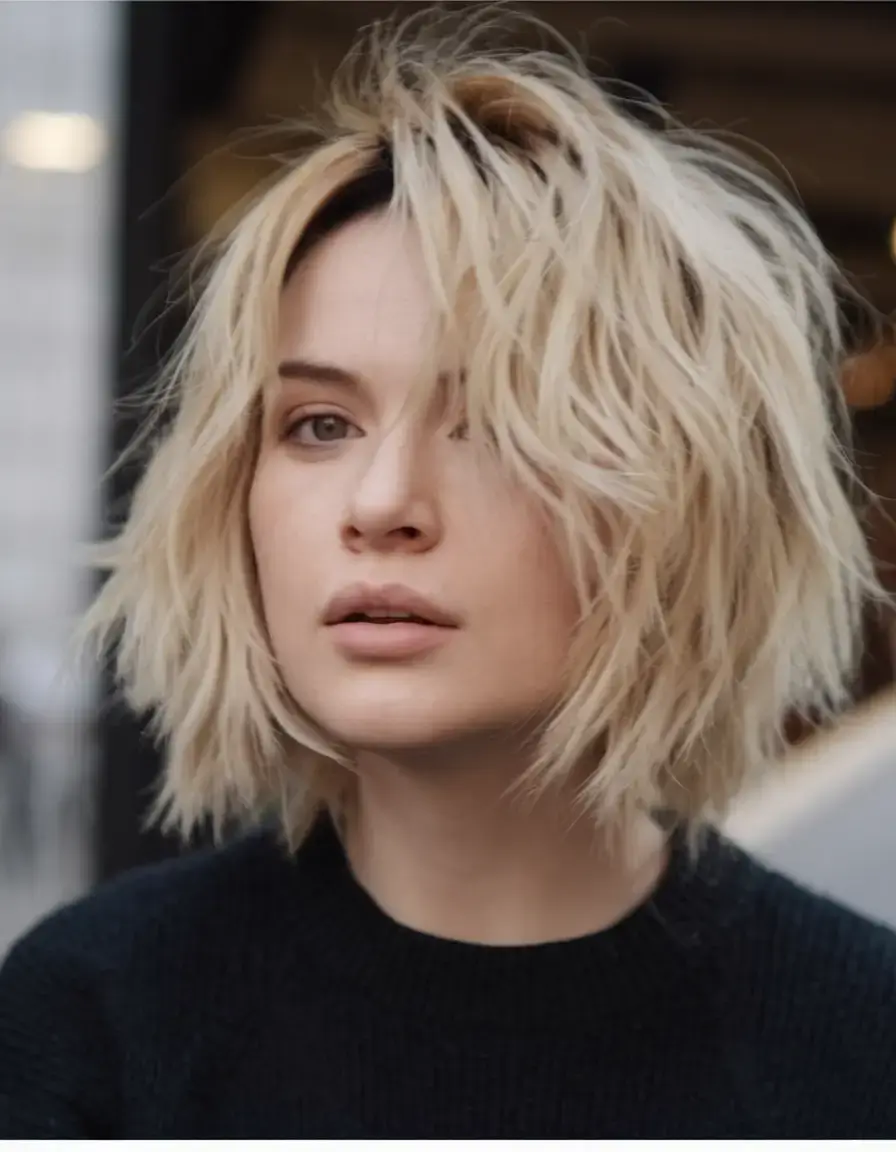 bob haircuts summer ideas 2025 Layered Street Bob with Rock’n’Roll Edge