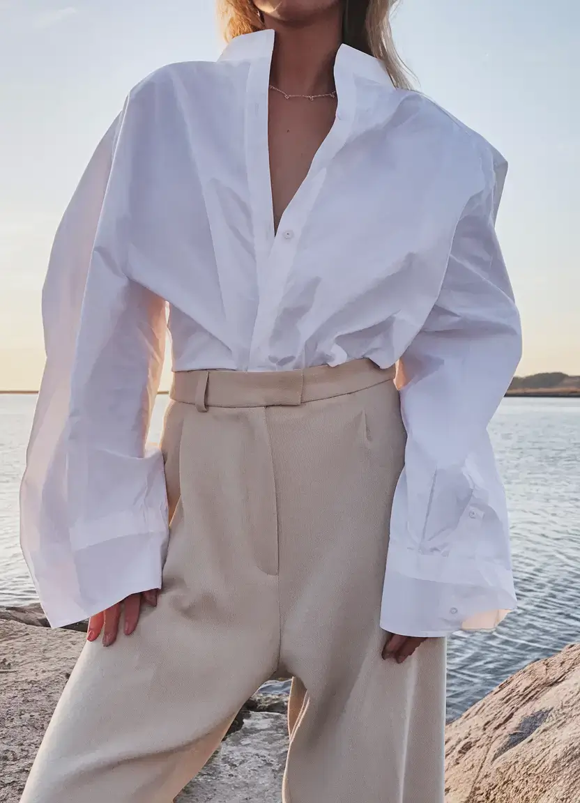 business casual outfit ideas for the summer of 2025 The Oversized Button-Up Power Move