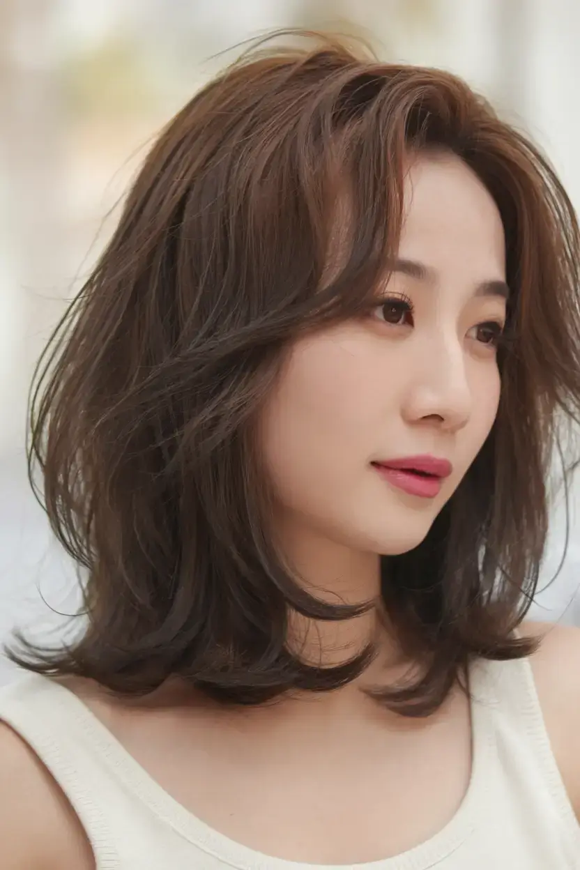 butterfly haircuts summer ideas 2025 Shoulder-Grazing Feathered Texture