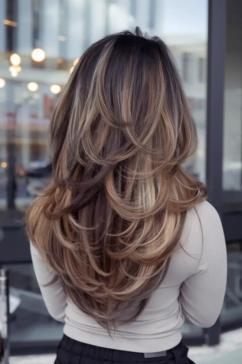 butterfly haircuts summer ideas 2025 Bold Balayage Layers with Signature Drama