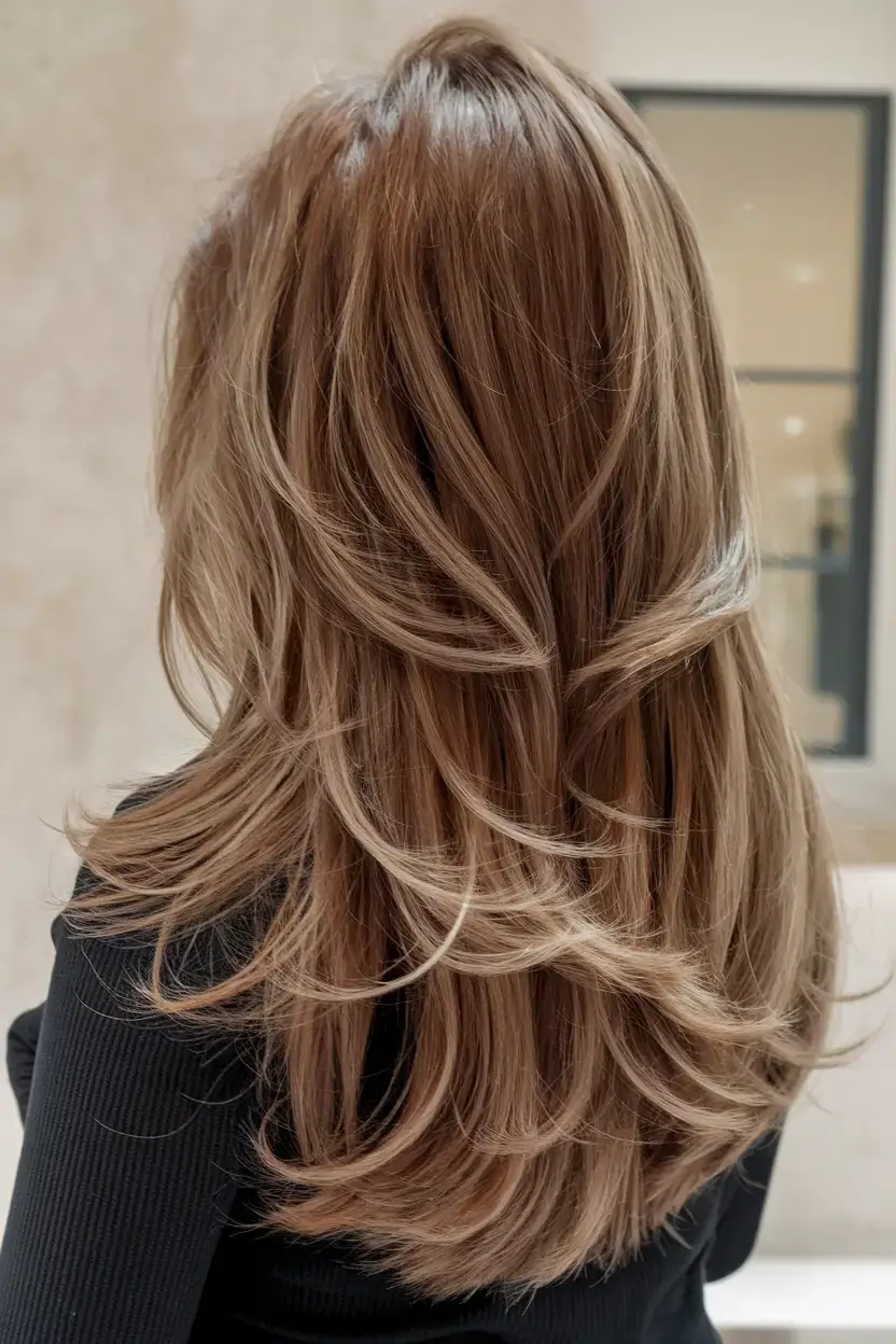 butterfly haircuts summer ideas 2025 Warm Honey Butterfly with Dimensional Layers