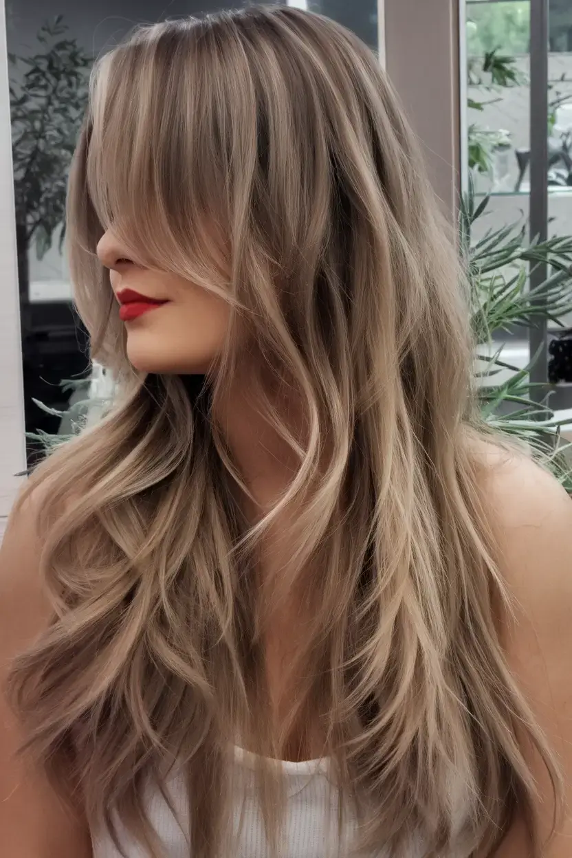 butterfly haircuts summer ideas 2025 Vanilla Ash Butterfly with Mystery Fringe