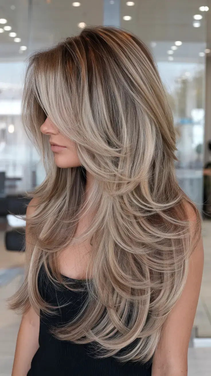 butterfly haircuts summer ideas 2025 Blended Champagne Layers with Luxe Volume