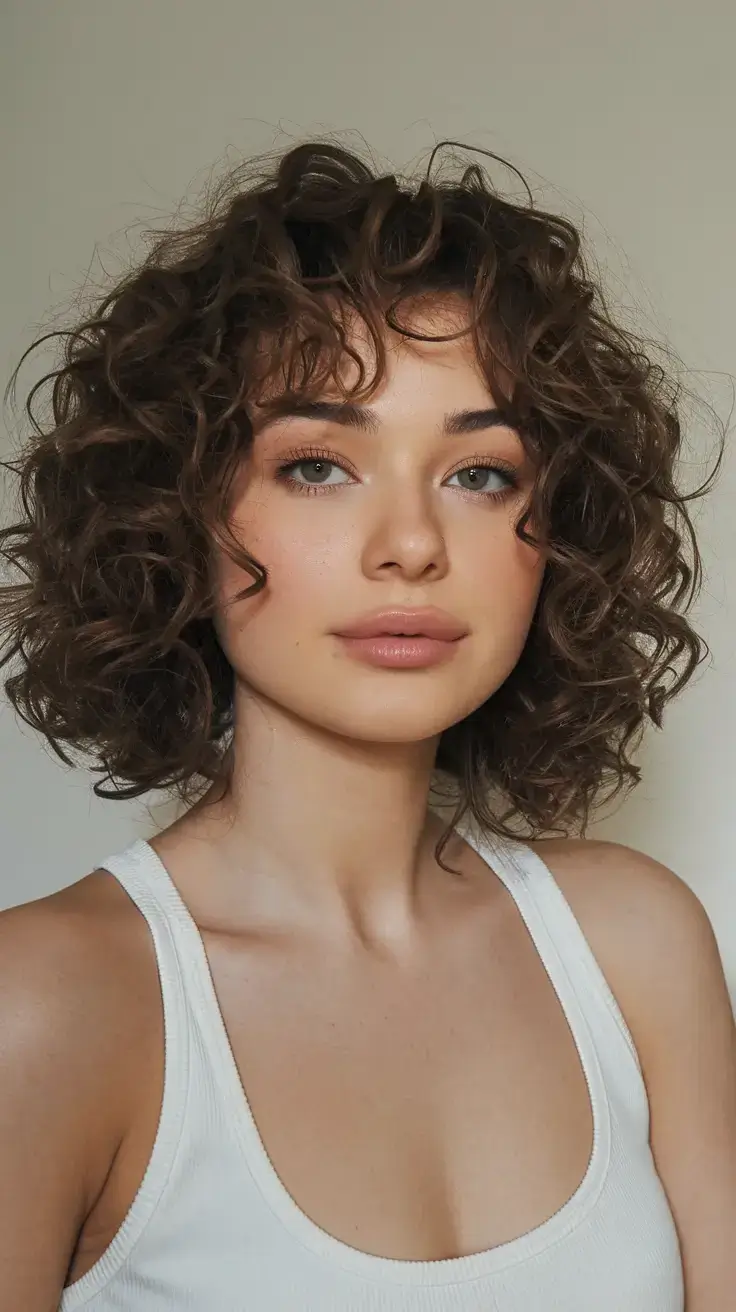 curly haircuts summer ideas 2025 Curly Bob with Volume and Definition
