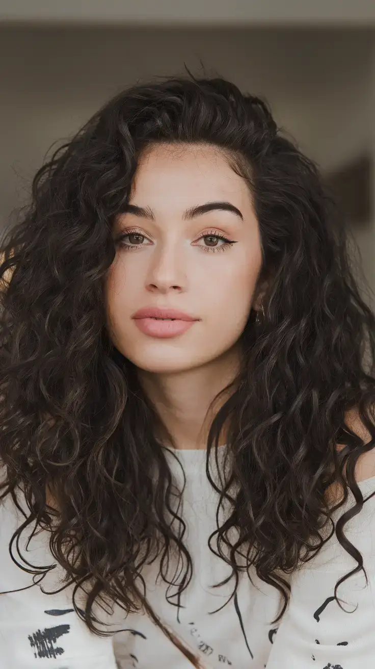 curly haircuts summer ideas 2025 Side-Parted Defined Waves