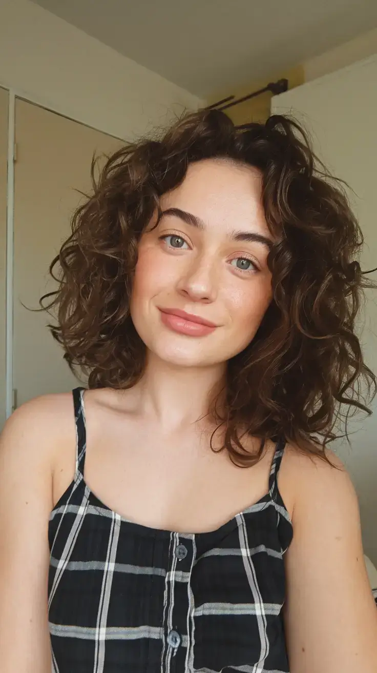 curly haircuts summer ideas 2025 Airy Shoulder-Grazing Curls