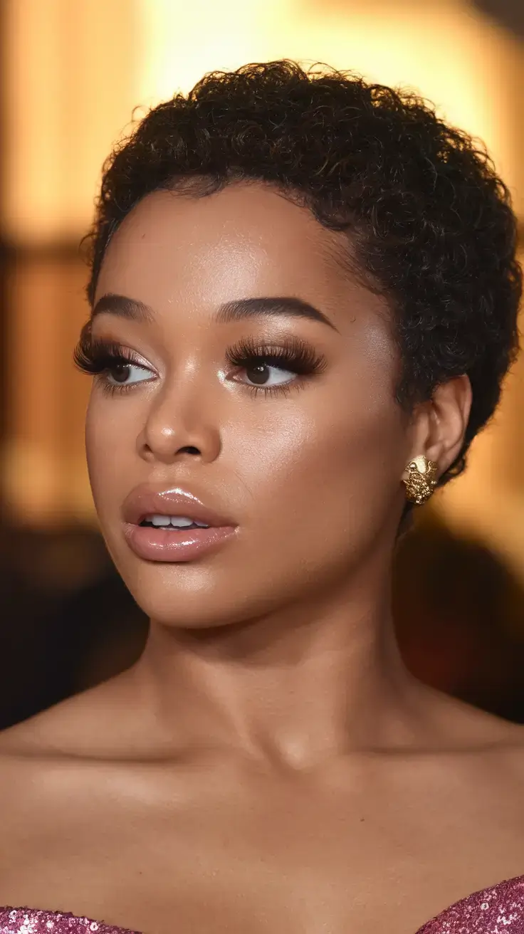 cute natural summer hairstyle ideas 2025+Glossy Tapered Curls with a Sculpted Finish