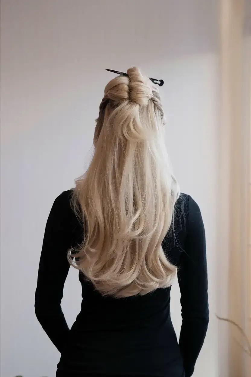 easy summer hairstyles 2025 Half-Up Twist with Sculpted Layers