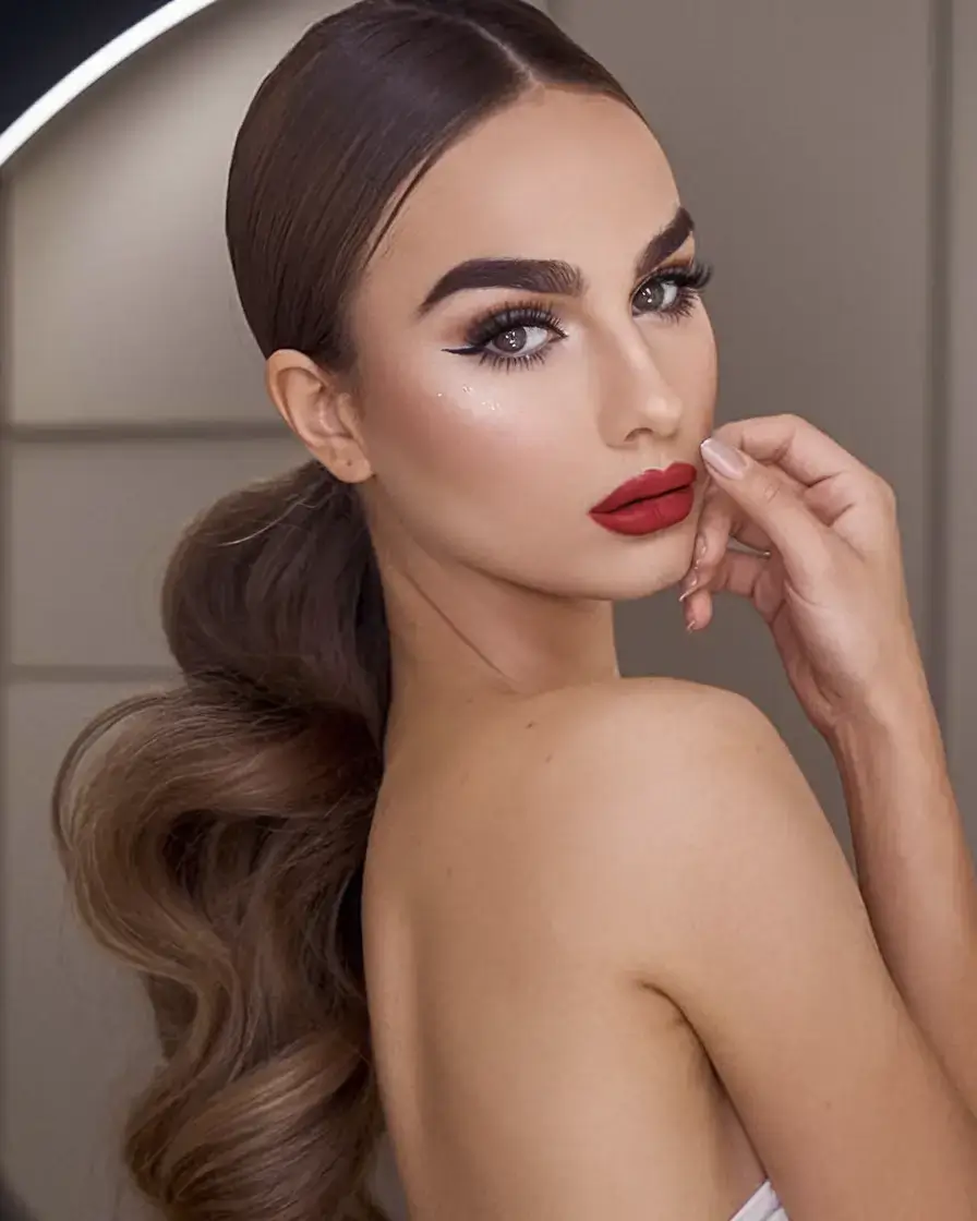 easy summer hairstyles 2025 Glossy Retro Glam with Modern Waves