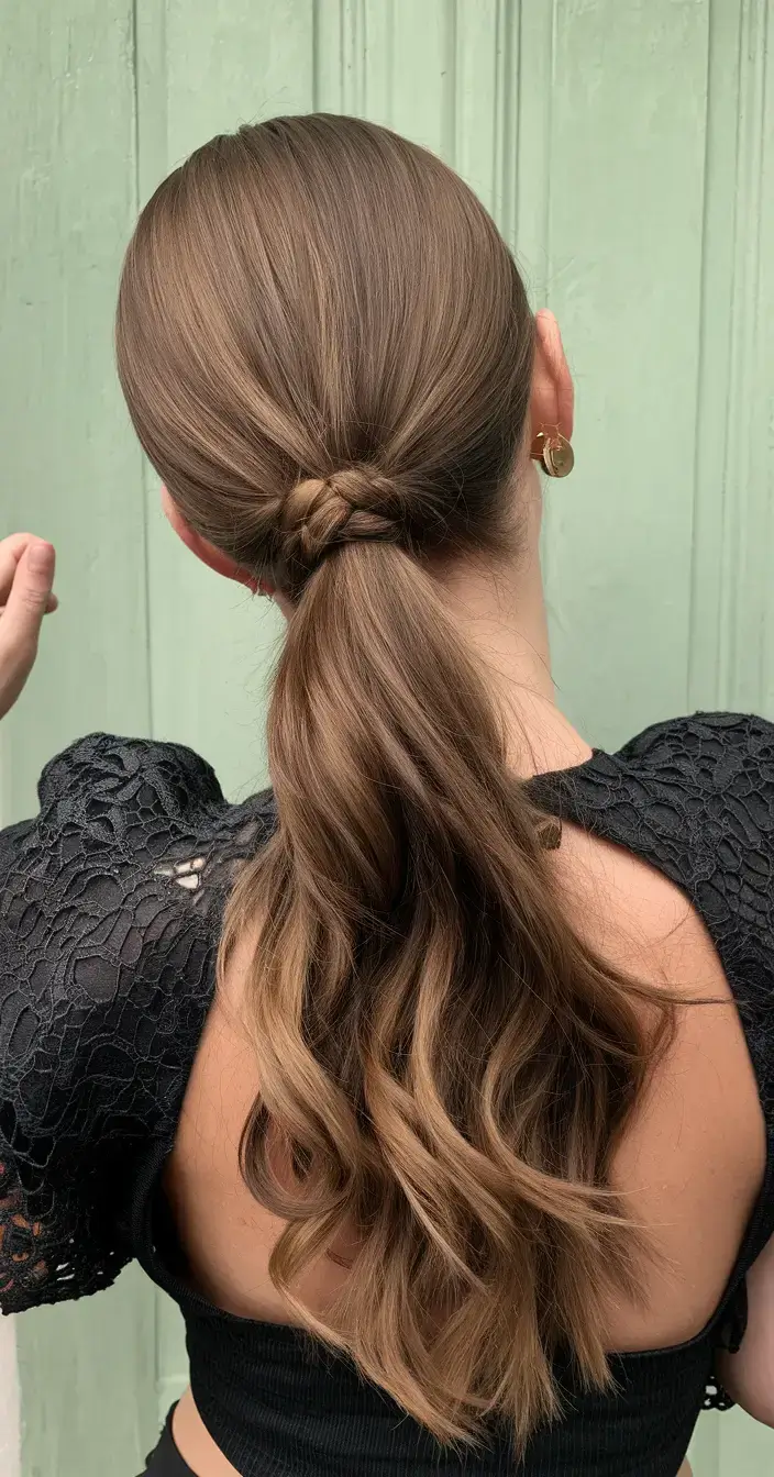 easy summer hairstyles 2025 Twist-Anchor Wavy Ponytail