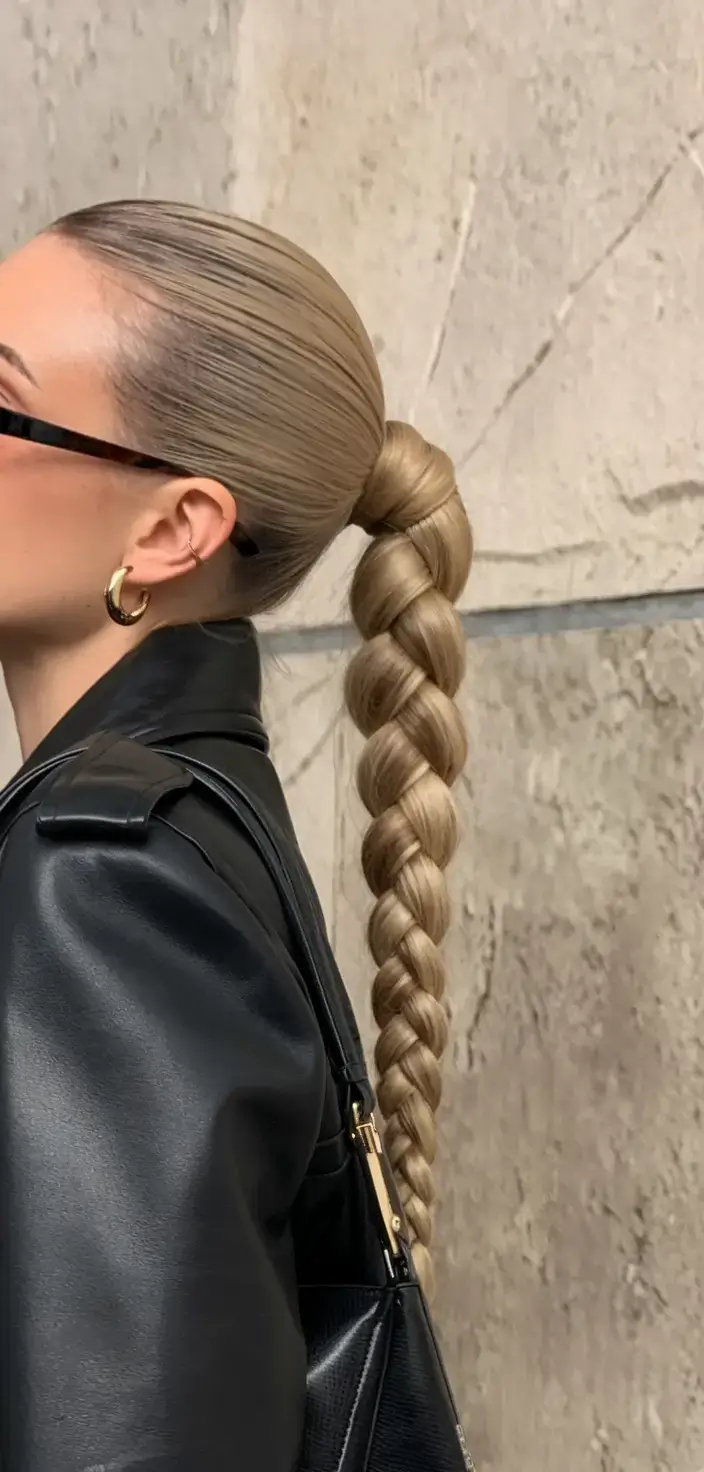 easy summer hairstyles 2025 Ultra Sleek Braided Power Pony