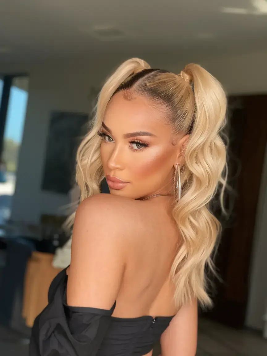 easy summer hairstyles 2025 Glamorous Double Ponytails
