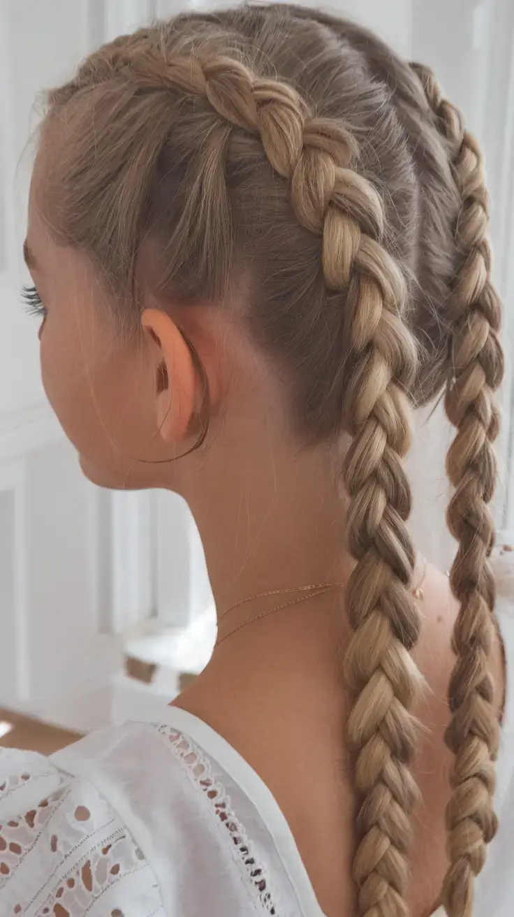 fresh hairstyles for june 2025 Classic Dutch Braids with a Crisp Twist