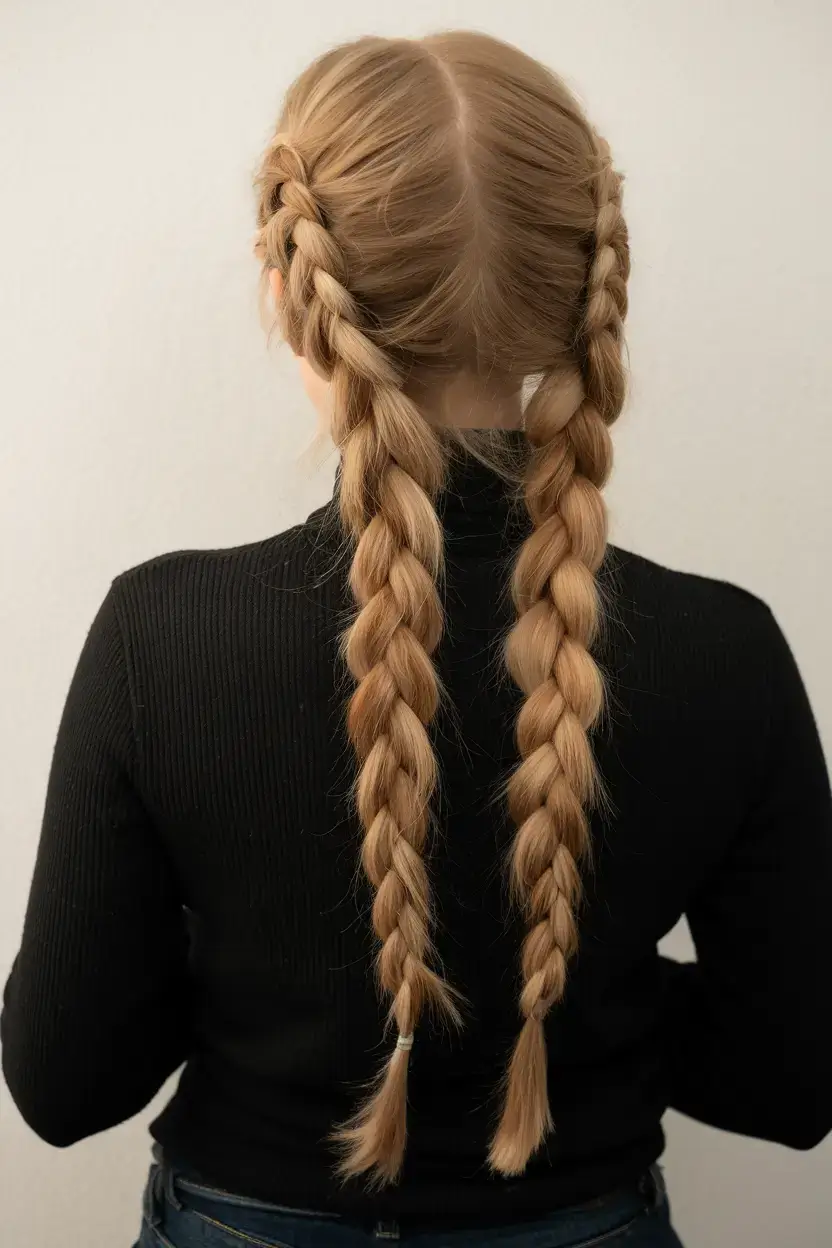 fresh hairstyles for june 2025 Long Twin Braids for Lazy Summer Days