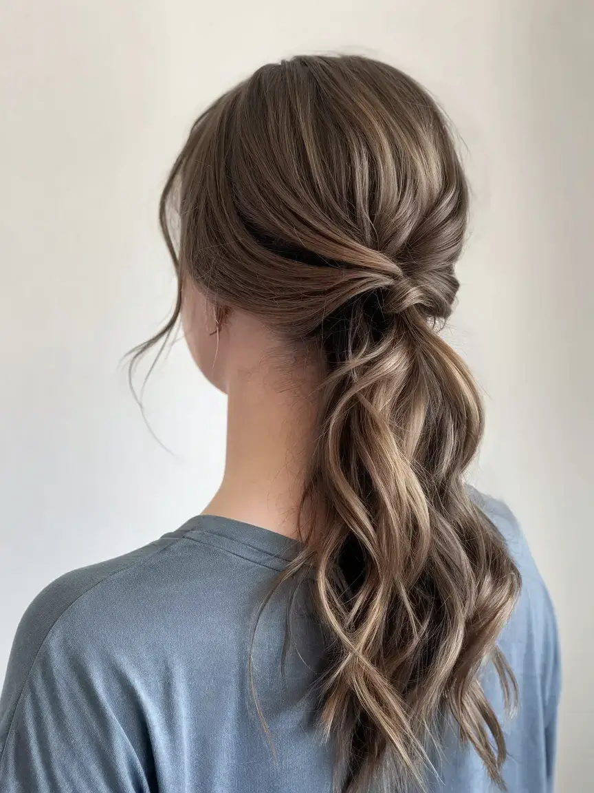 fresh hairstyles for june 2025 Loose Twist Ponytail with Soft Flow