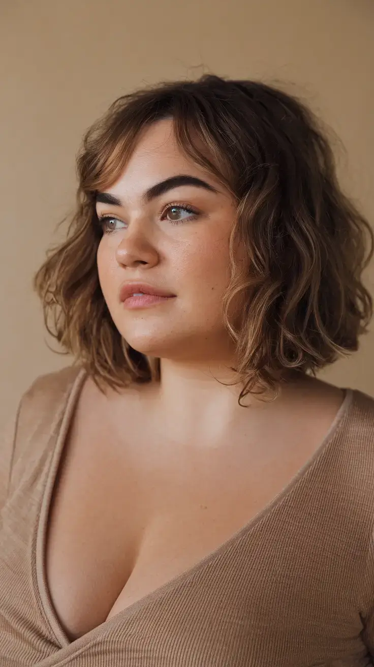 haircut for chubby face summer ideas 2025 Classic Curved Bob with Side Fringe