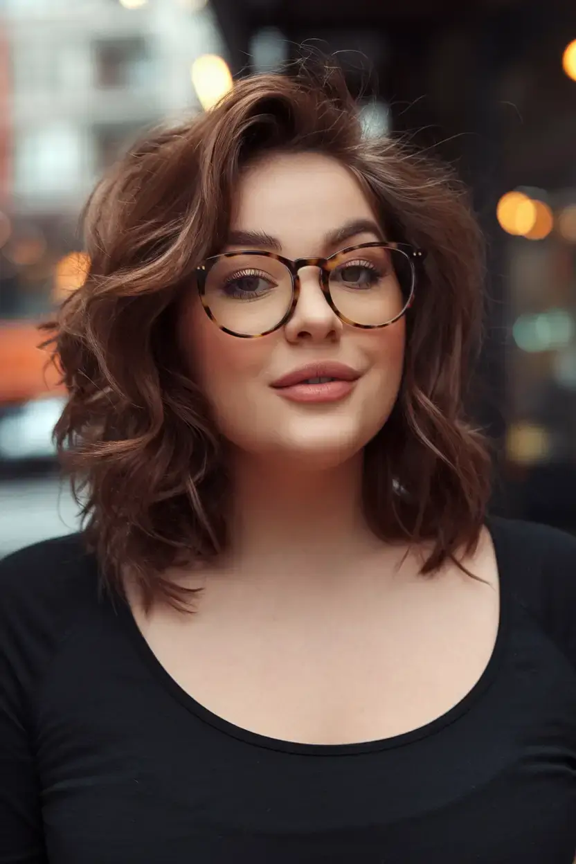 haircut for chubby face summer ideas 2025 Voluminous Textured Lob