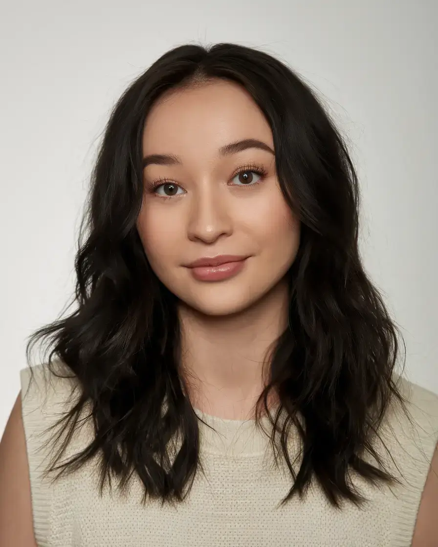 haircut for chubby face summer ideas 2025 Beach Waves with Natural Texture