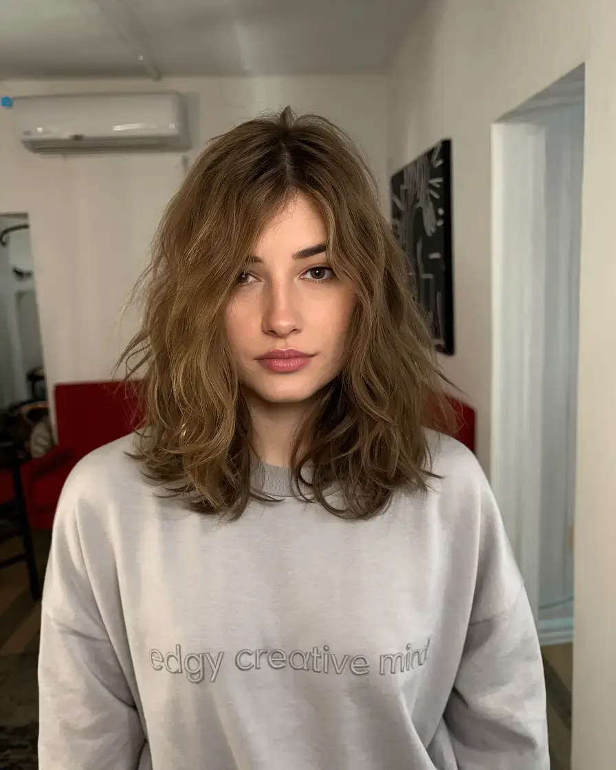 haircut for oval face summer ideas 2025 Textured Layers with Airy Volume