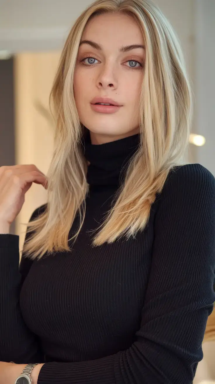 haircut for oval face summer ideas 2025 Classic Layers with Blonde Dimension