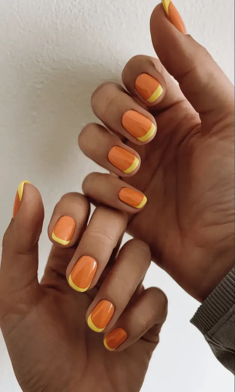 june nails ideas 2025 Citrus Splash French